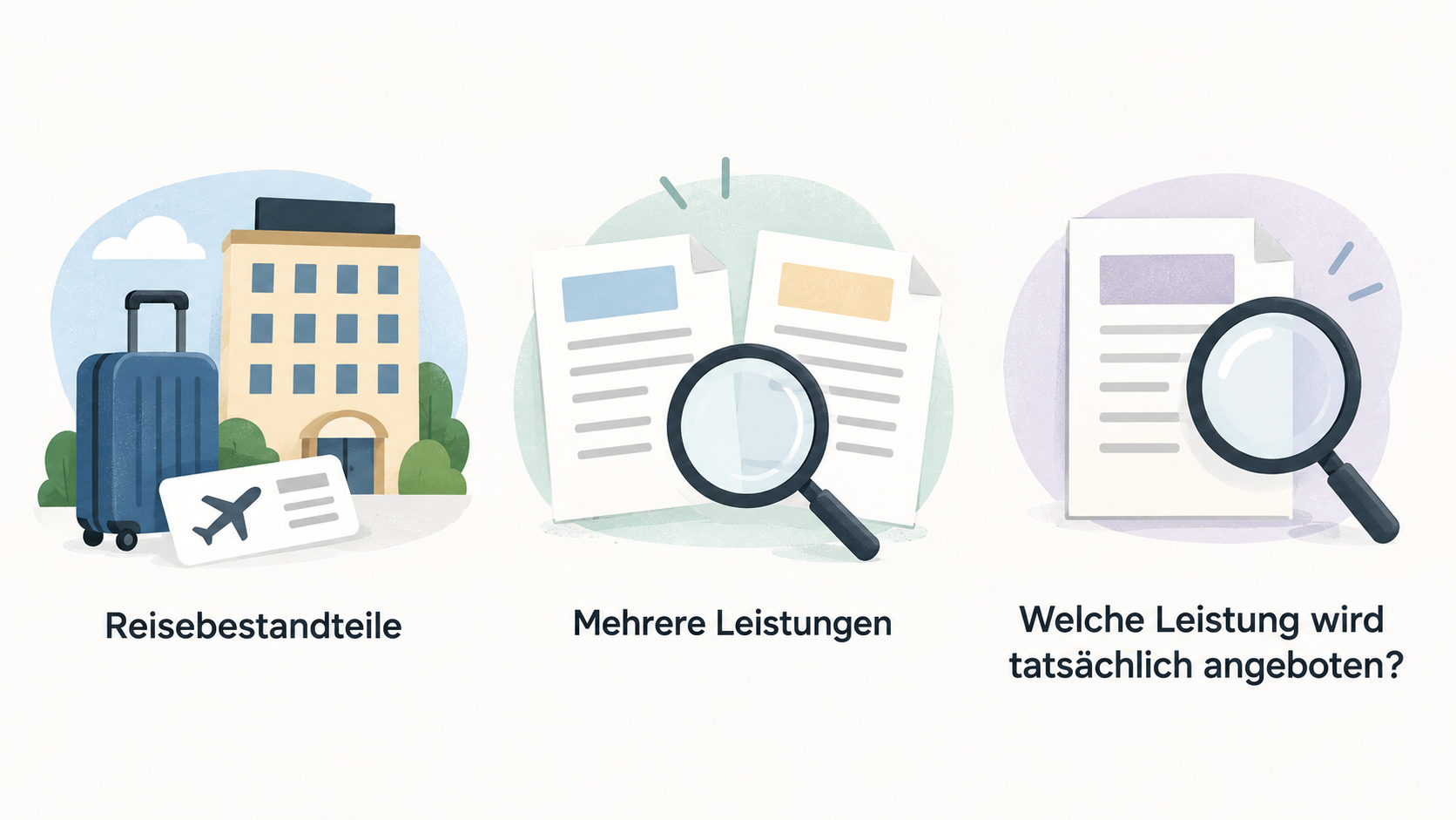 Eine einzelne nummerierte Checkliste mit fünf im Abschnitt genannten Prüfpunkten: Lage, Zimmerkategorie, Verpflegung, Zahlungszeitpunkt und Stornierungsregeln.