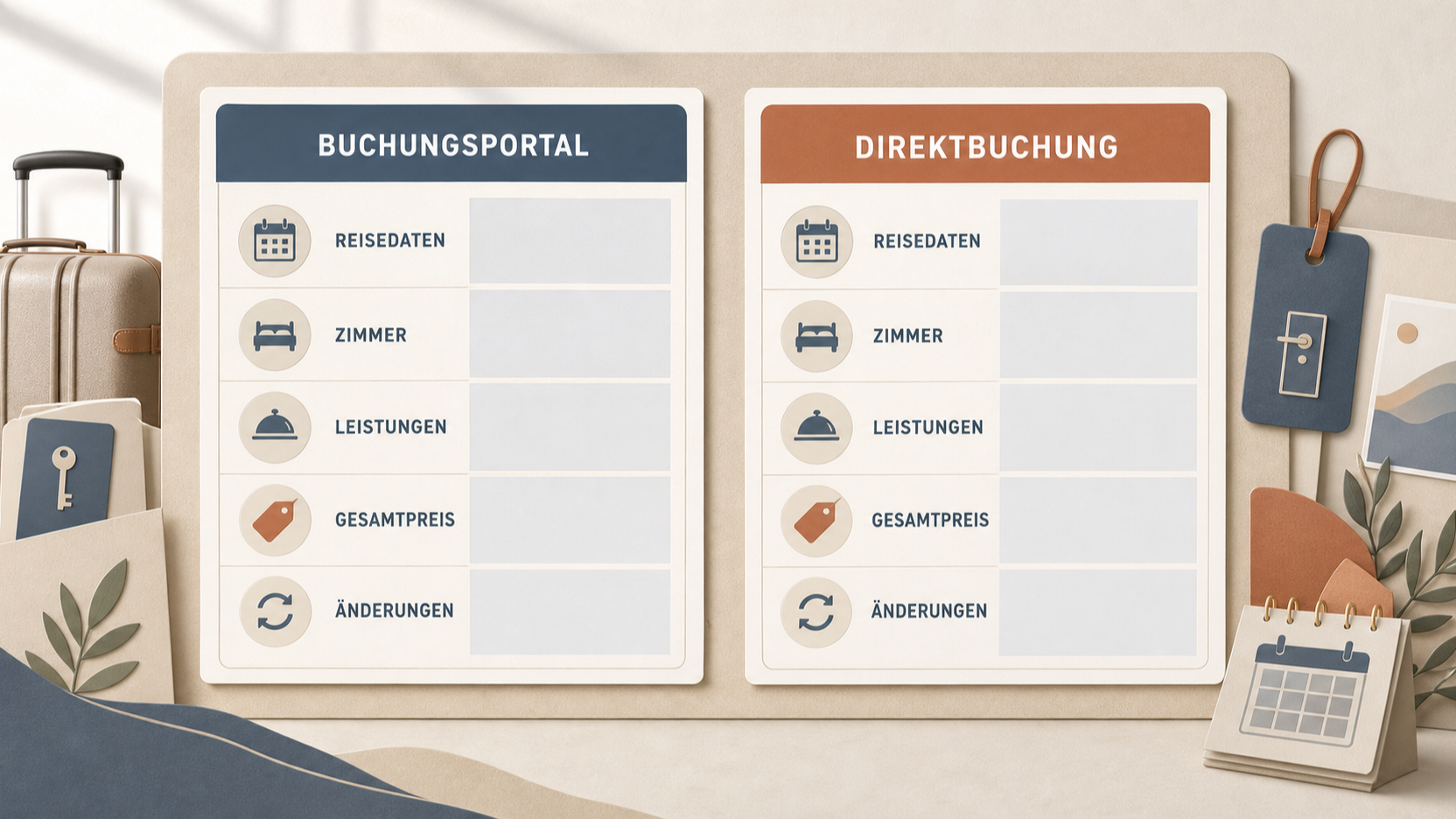 Redaktionelle Illustration zu Hotels günstiger buchen: Timing, Flexibilität und Tarifbedingungen richtig einordnen