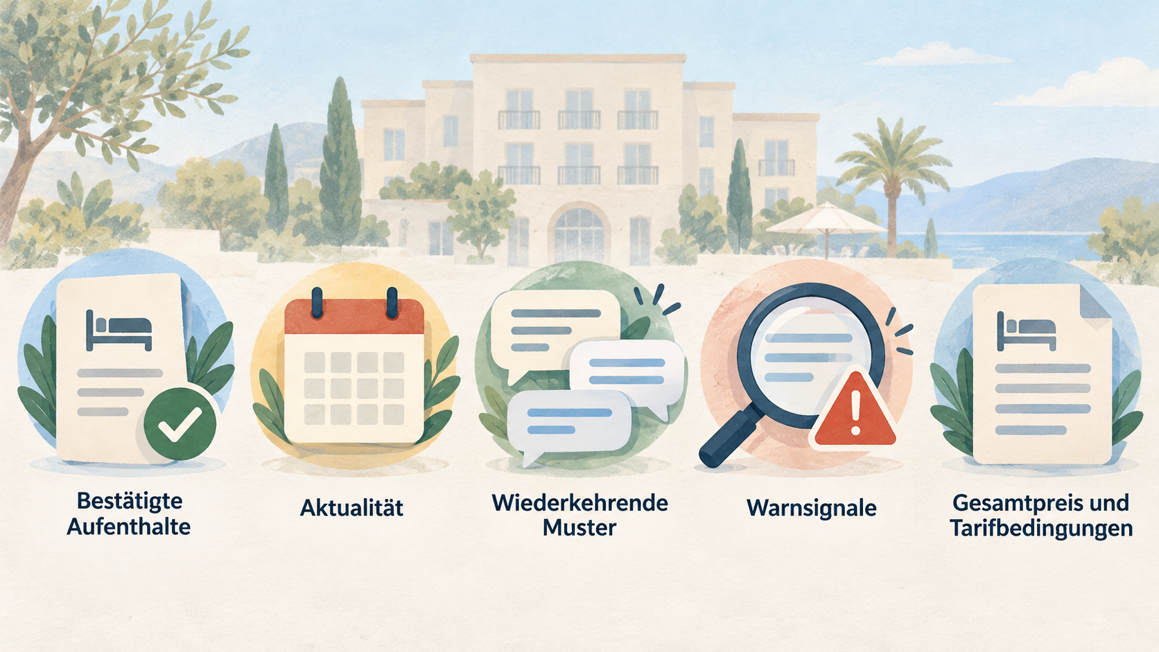 Zeigt, dass eine Durchschnittsnote erst zusammen mit konkreten aktuellen Erfahrungen, dem eigenen Reiseanlass und den buchbaren Konditionen Orientierung gibt.