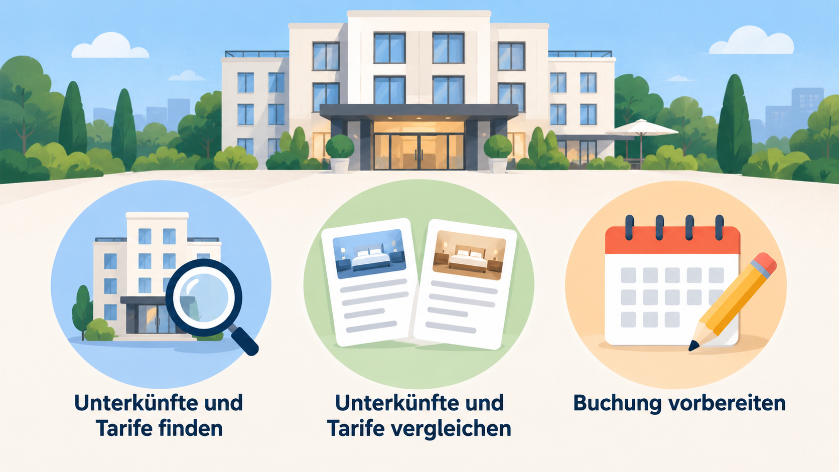 Das Titelmotiv zeigt die zentrale Aussage des Artikels: Portale anhand derselben Unterkunft und konkreten Tarifbedingungen prüfen, statt eines pauschal zu bevorzugen.