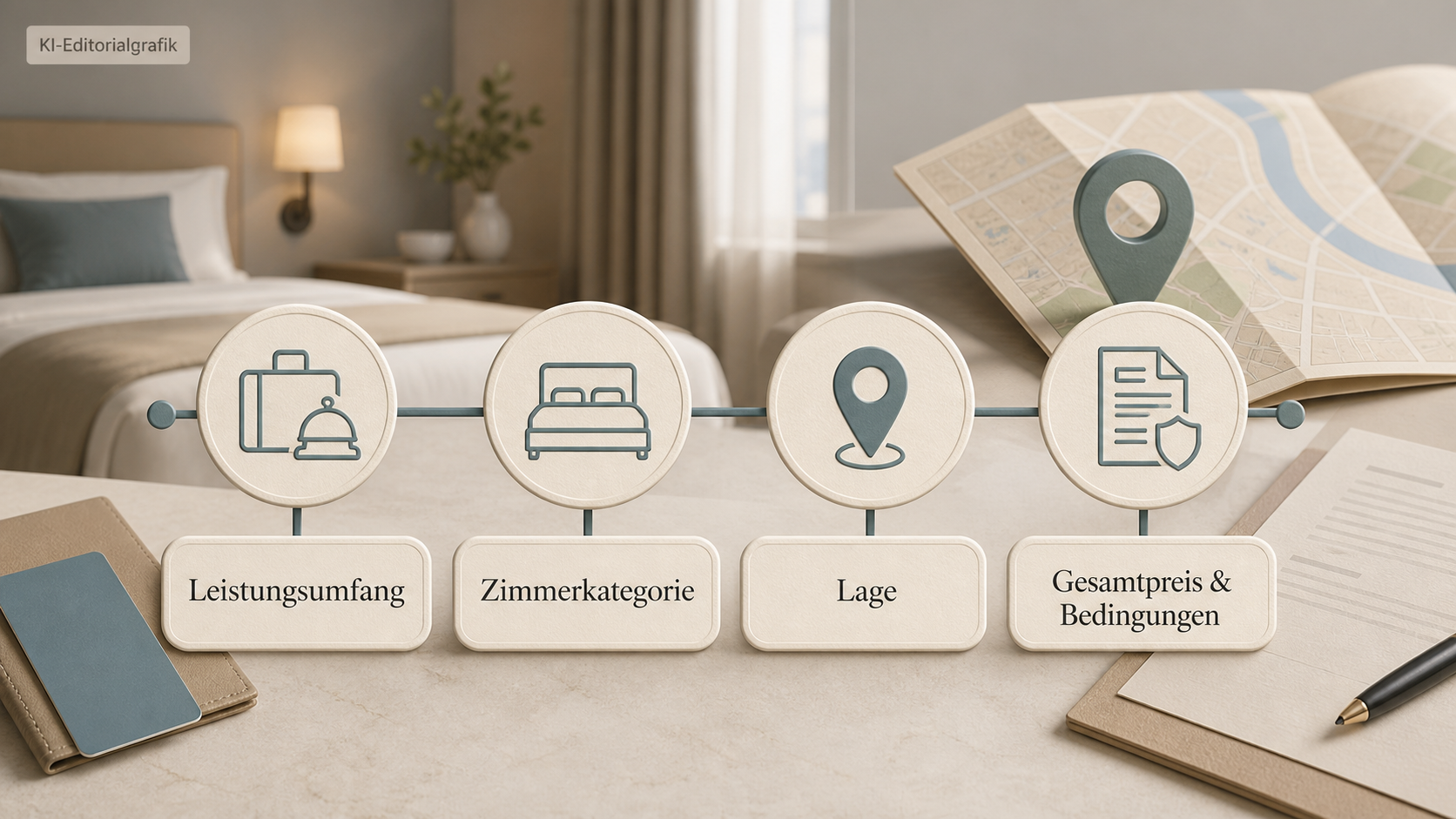 Redaktionelle Illustration zu HolidayCheck im Test: Bewertungen, Hotelvergleich und Buchungsweg eingeordnet