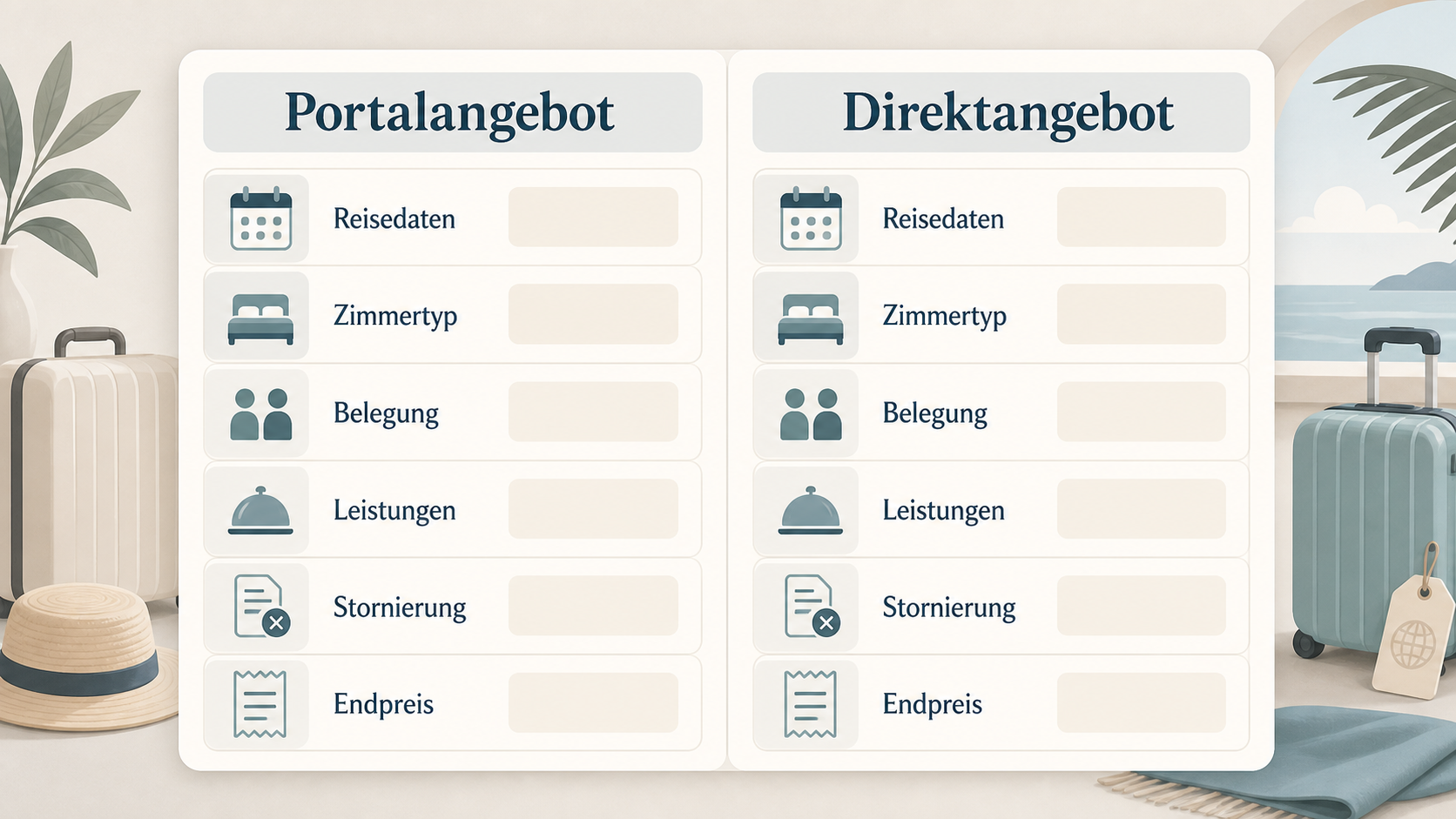 Redaktionelle Illustration zu Echte Hotelangebote erkennen: Gebühren, Bedingungen und Vergleichspreise prüfen